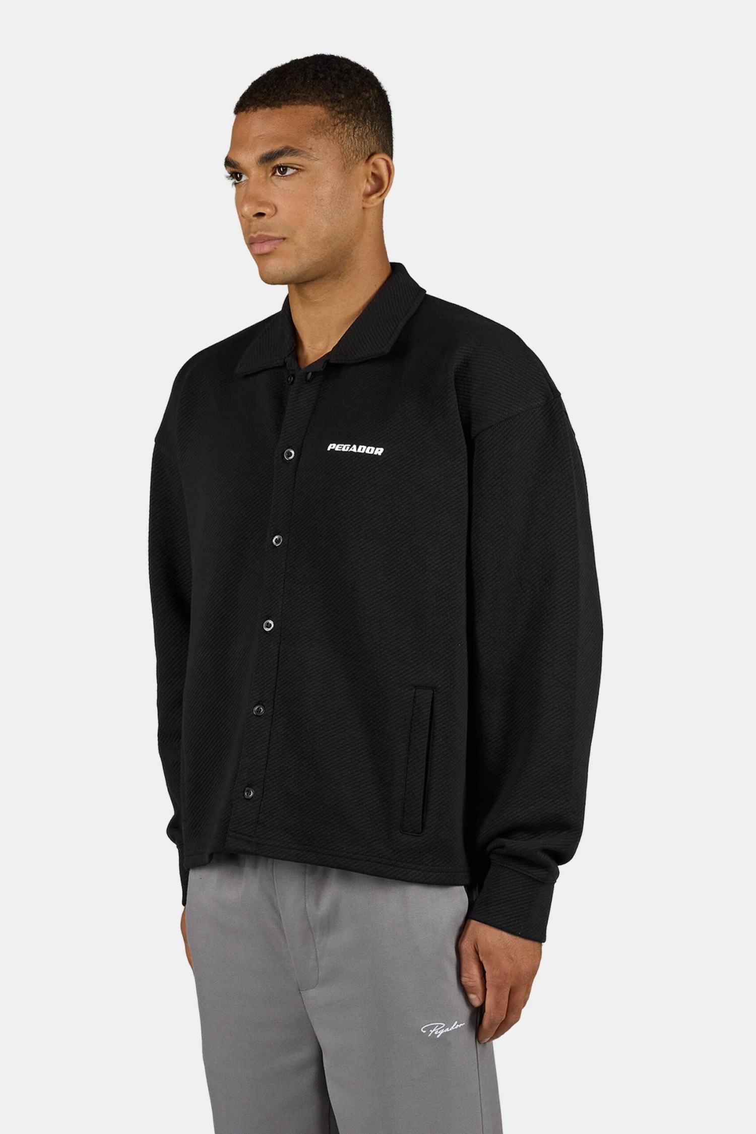 Tate Structured Overshirt Washed Black White 3 Tate Structured Overshirt Washed Black White - Image 3