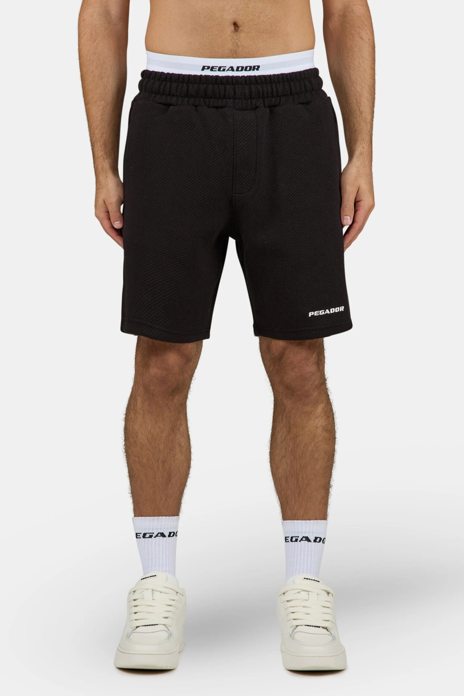Tate Structured Shorts Washed Black White 1 Tate Structured Shorts Washed Black White