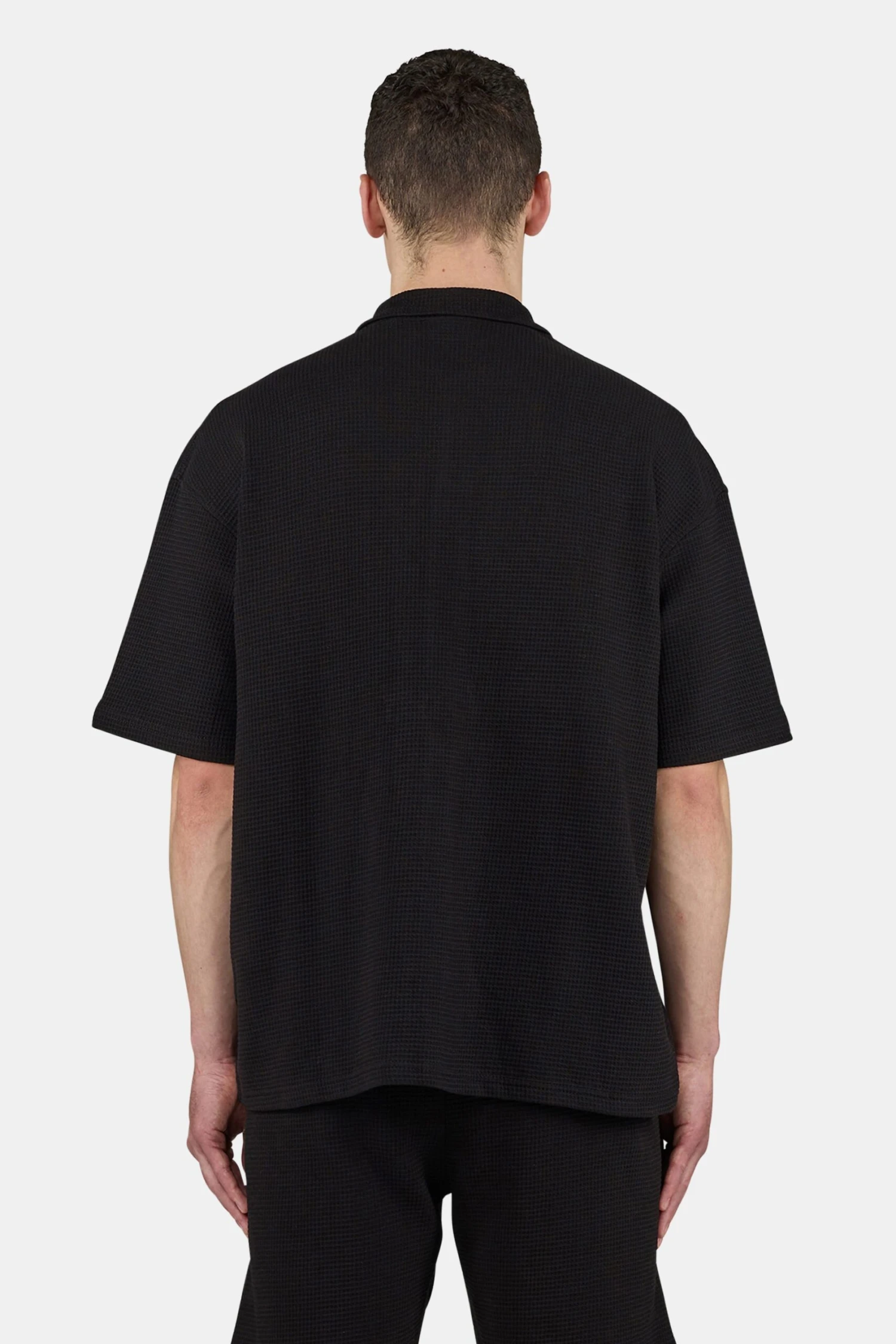 Signar Waffle Shortsleeve Shirt Washed Black Unbleached 4 Signar Waffle Shortsleeve Shirt Washed Black Unbleached - Image 4