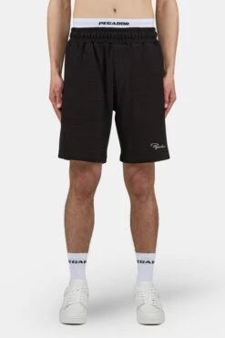 Signar Waffle Shorts Washed Black Unbleached