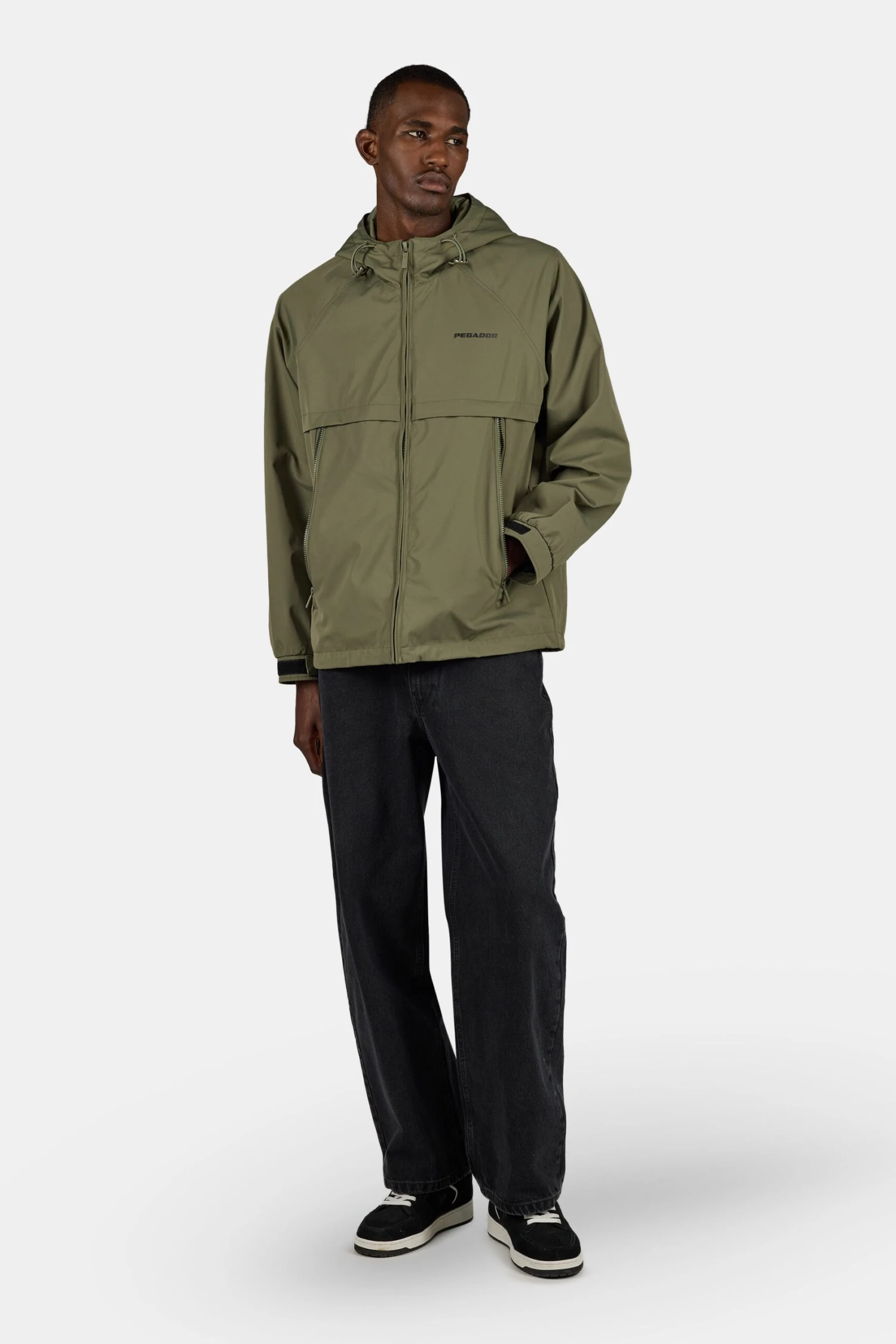 Mason Hooded Windbreaker Mud Olive 2 Mason Hooded Windbreaker Mud Olive - Image 2