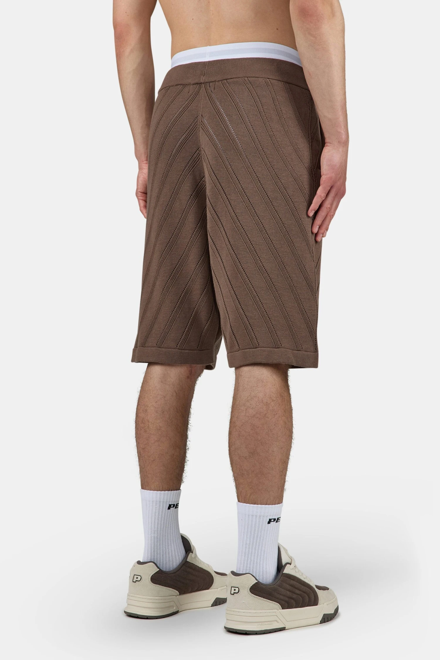 Canva Knit Shorts Cozy Brown 3 Canva Knit Shorts Cozy Brown - Image 3