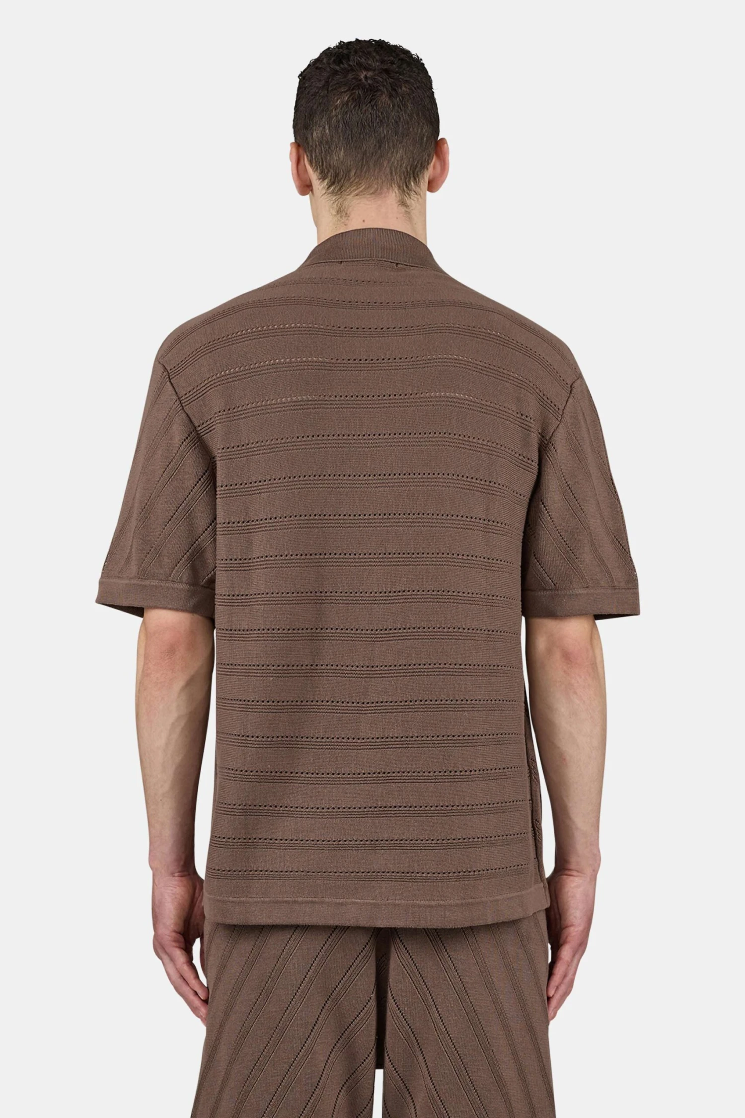Canva Knit Polo Shirt Cozy Brown 4 Canva Knit Polo Shirt Cozy Brown - Image 4