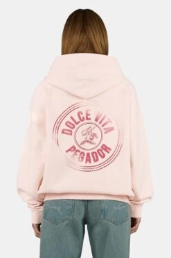 Nadia Oversized Raglan Sweat Jacket Washed Dusty Rose