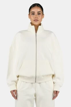 Lilea Sweat Track Jacket Washed Unbleached White