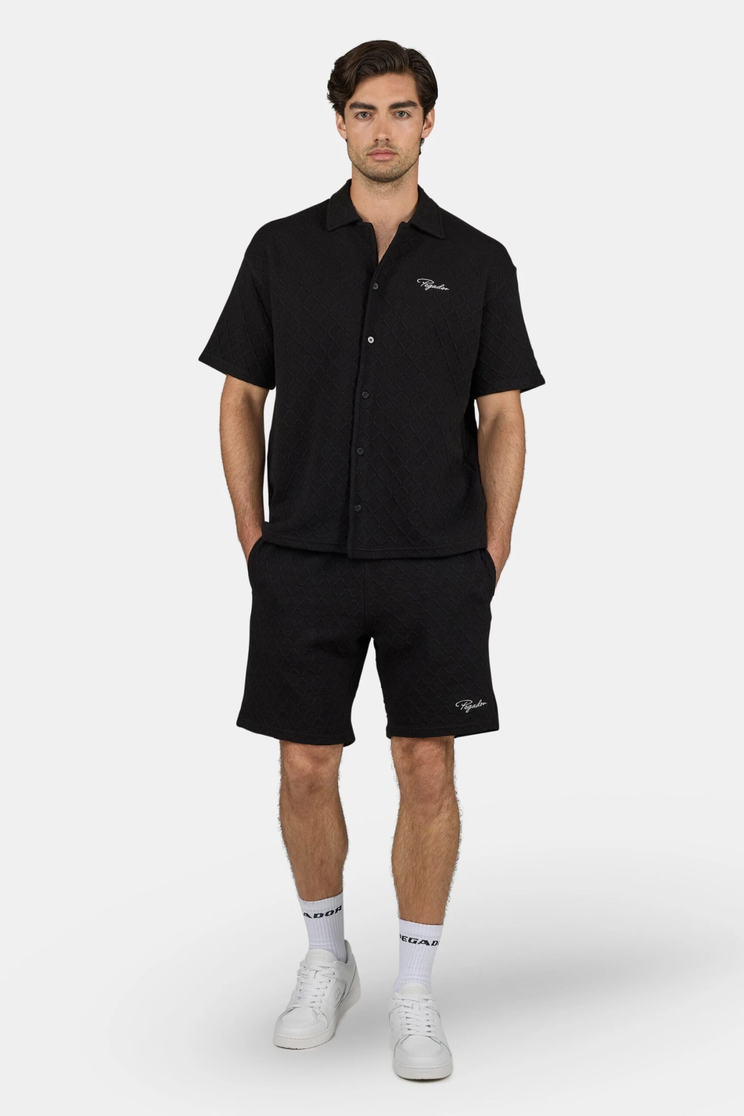 Jovren Structured Shorts Black White 2 Jovren Structured Shorts Black White - Image 2