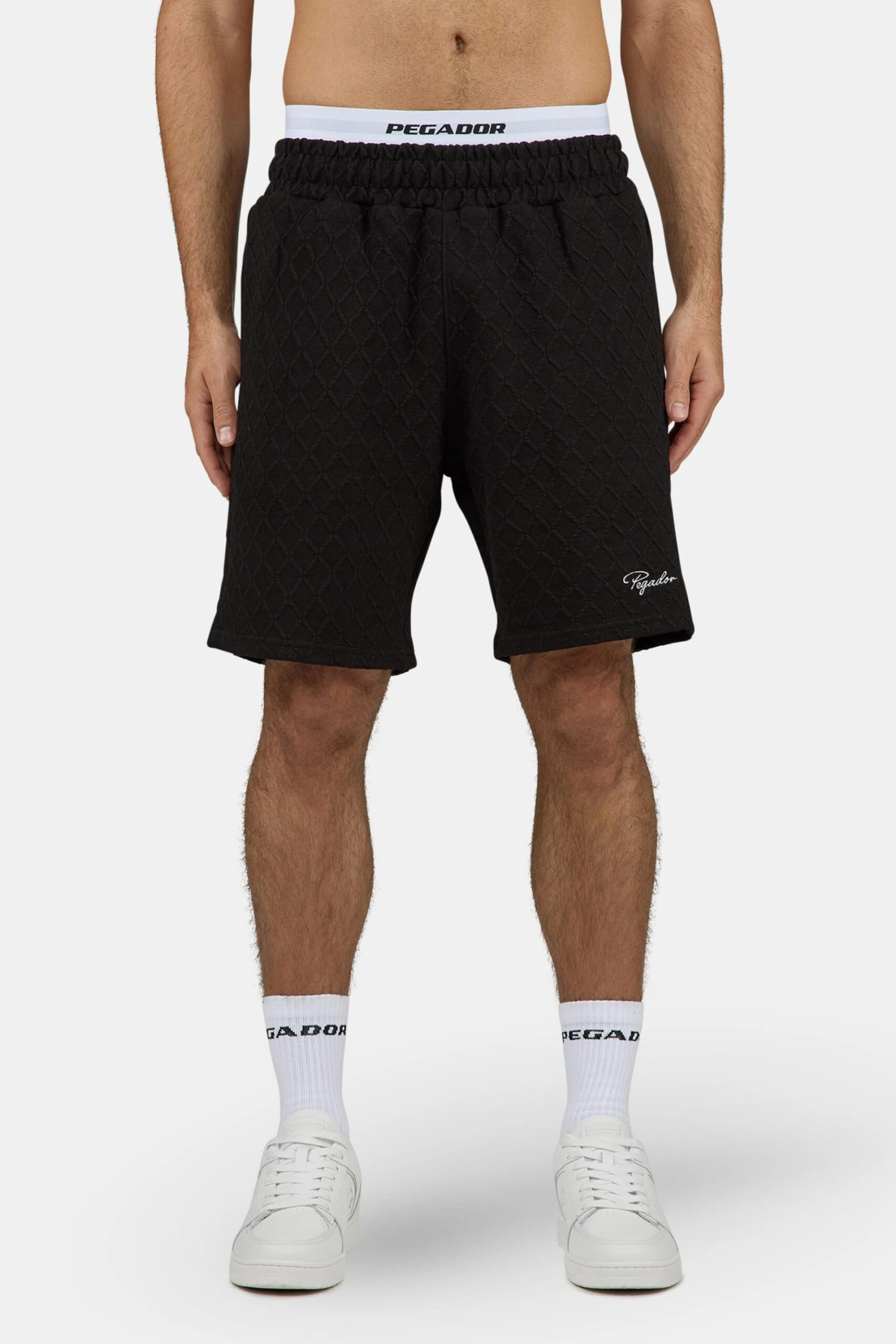 Jovren Structured Shorts Black White 1 Jovren Structured Shorts Black White
