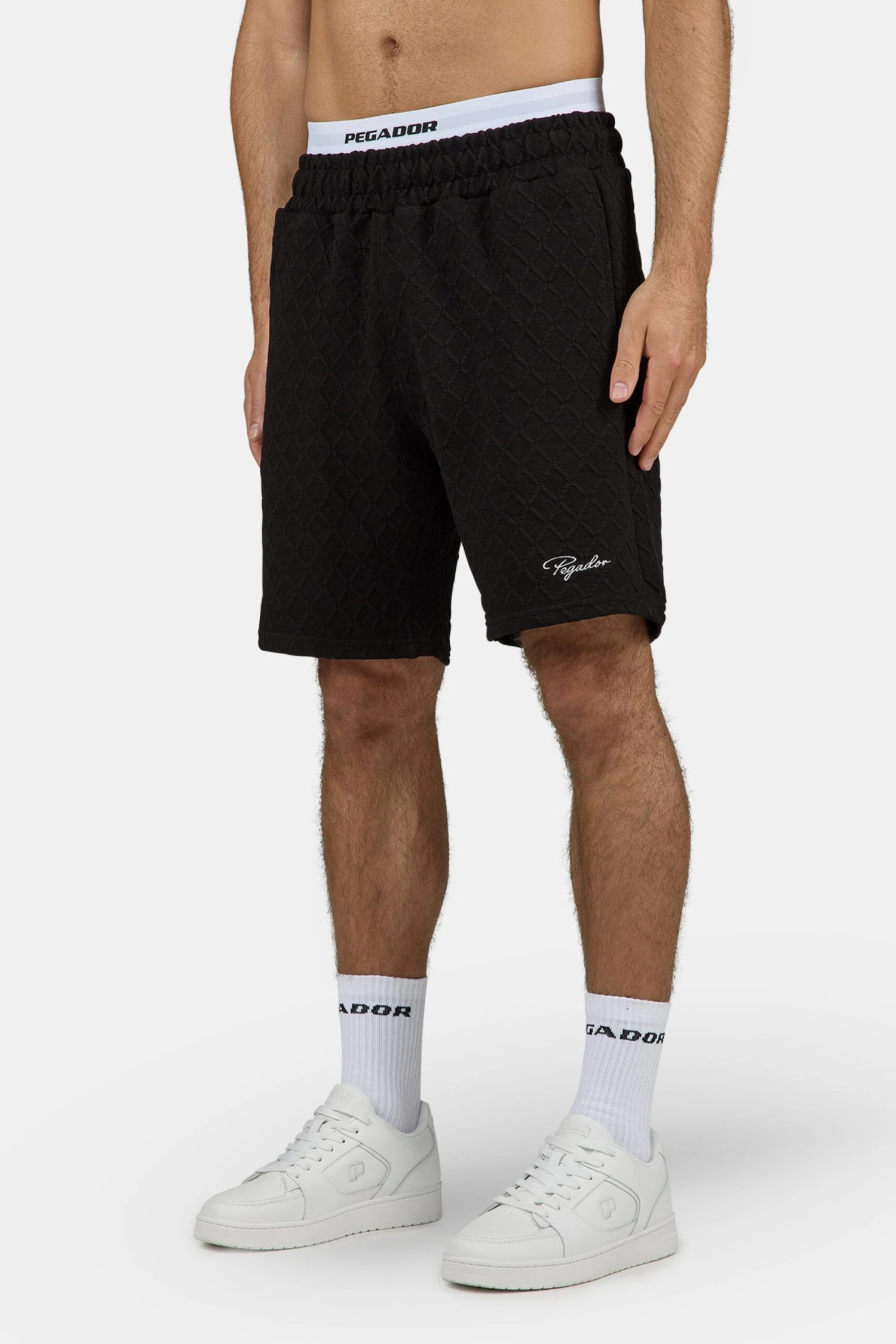 Jovren Structured Shorts Black White 3 Jovren Structured Shorts Black White - Image 3
