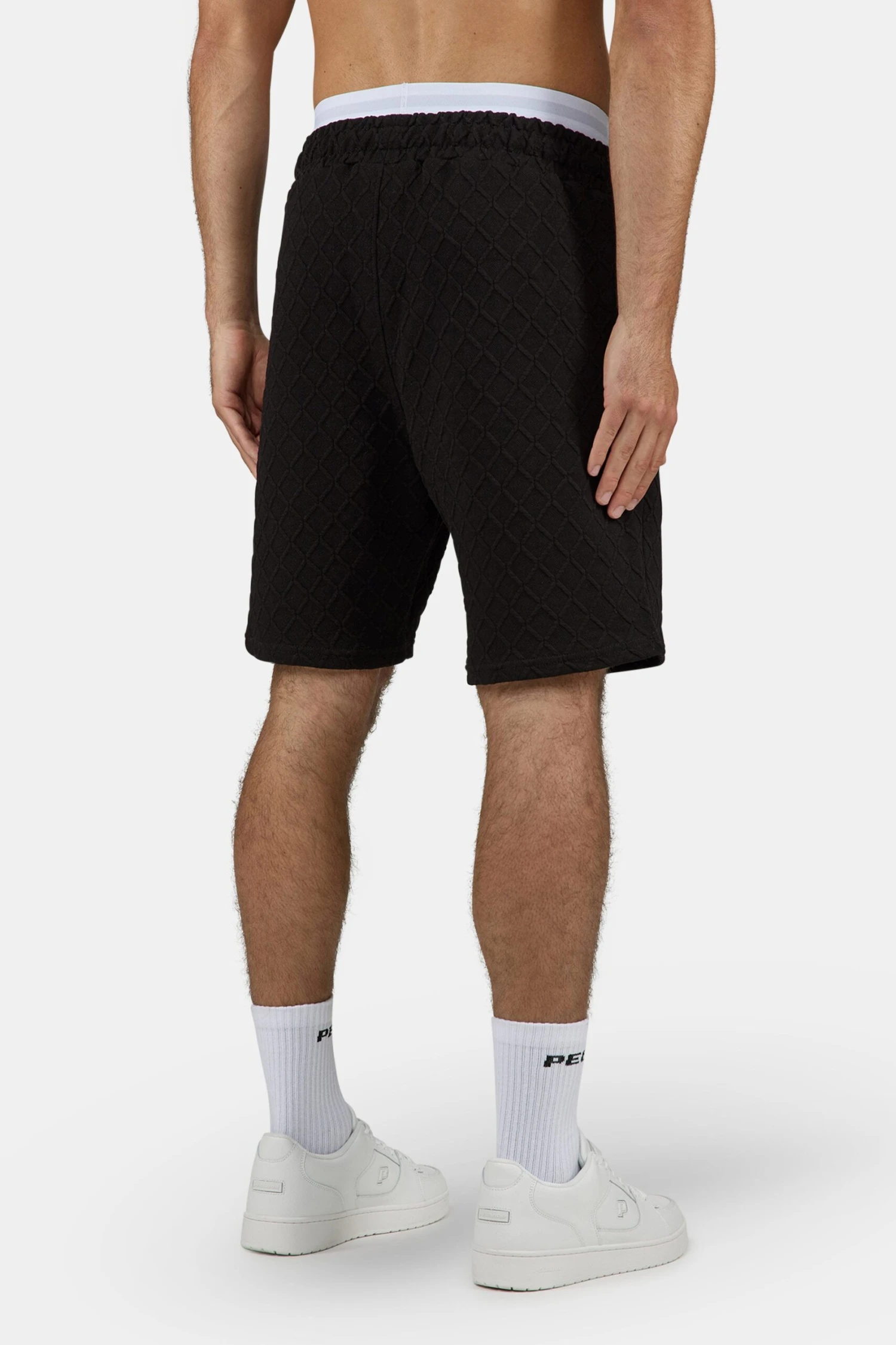 Jovren Structured Shorts Black White 4 Jovren Structured Shorts Black White - Image 4