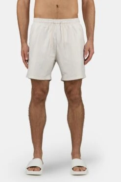Manoc Swim Shorts Light Beige White