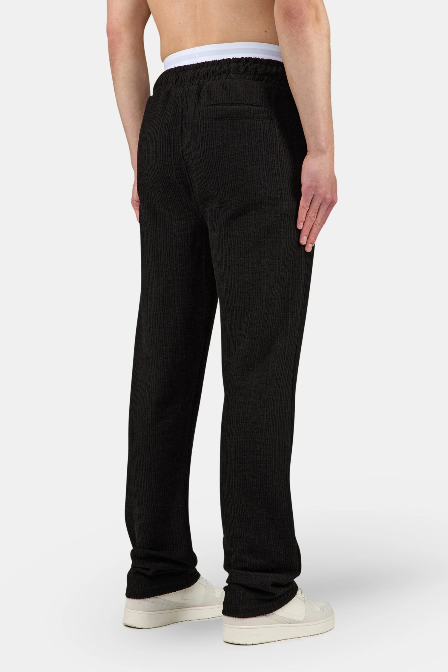 Libco Structured Knit Wide Pants Washed Black Unbleached 4 Libco Structured Knit Wide Pants Washed Black Unbleached - Image 4