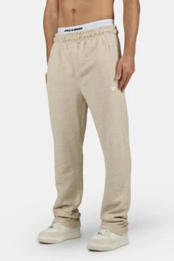 Libco Structured Knit Wide Pants Washed Light Beige Unbleached