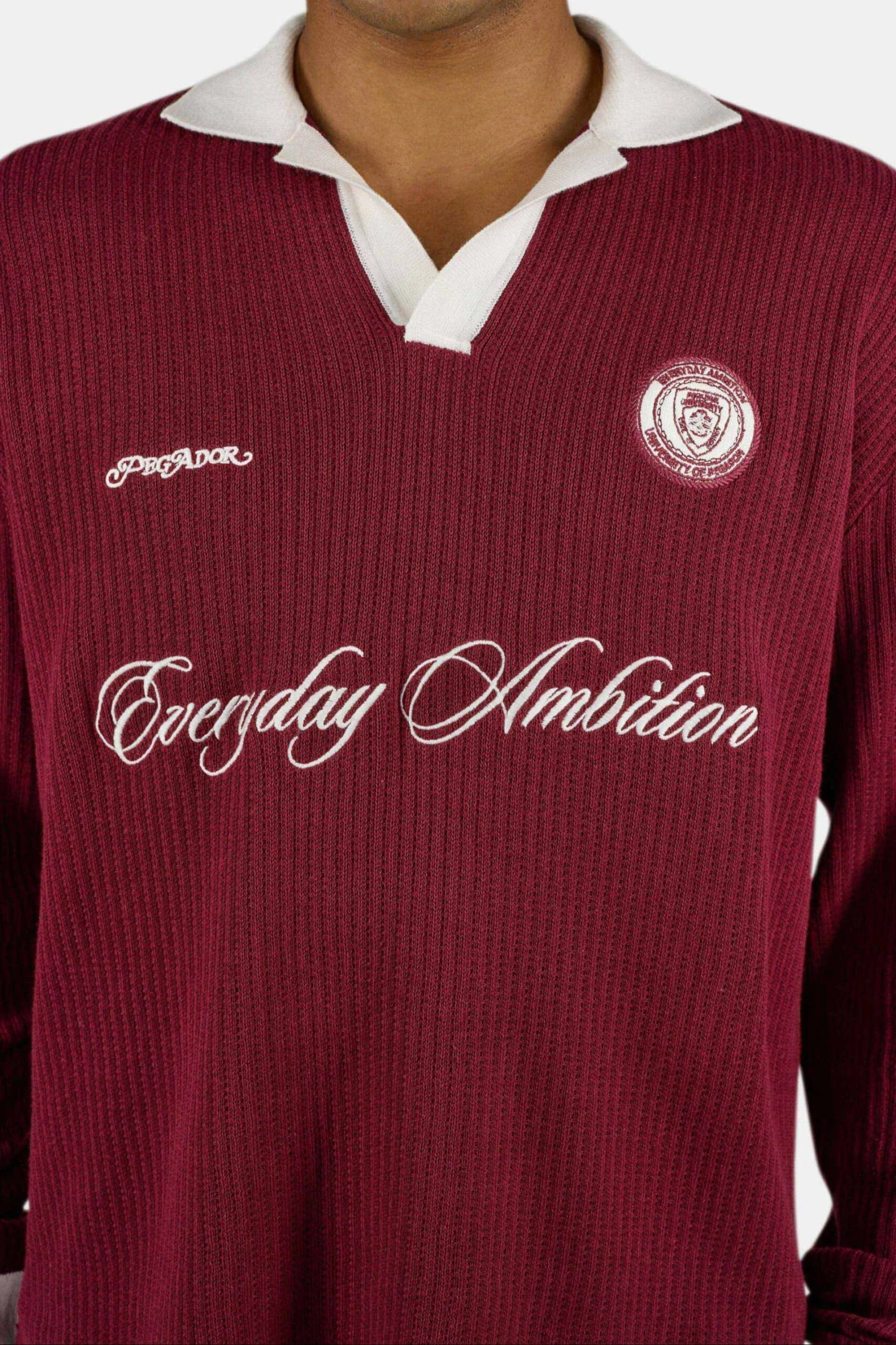 Yemo Regular Longsleeve Knit Trikot Maroon Red 5 Yemo Regular Longsleeve Knit Trikot Maroon Red - Image 5