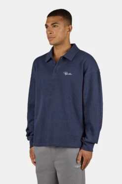 Signar Rib Polo Longsleeve Washed Indigo Navy White -Pegador Sale Store PGDR 6307 613 004 Signar Rib Polo Longsleeve Washed Indigo Navy White 1231 1