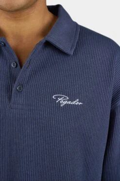 Signar Rib Polo Longsleeve Washed Indigo Navy White -Pegador Sale Store PGDR 6307 613 004 Signar Rib Polo Longsleeve Washed Indigo Navy White 1242 1