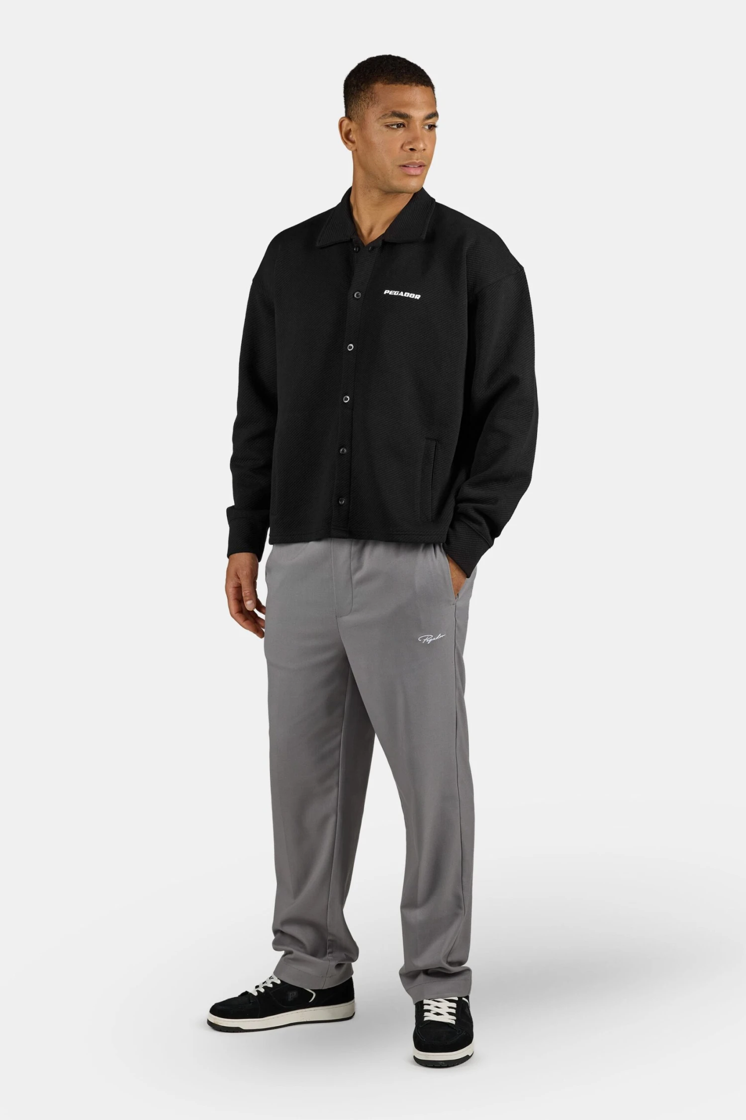 Tate Structured Overshirt Washed Black White 2 Tate Structured Overshirt Washed Black White - Image 2