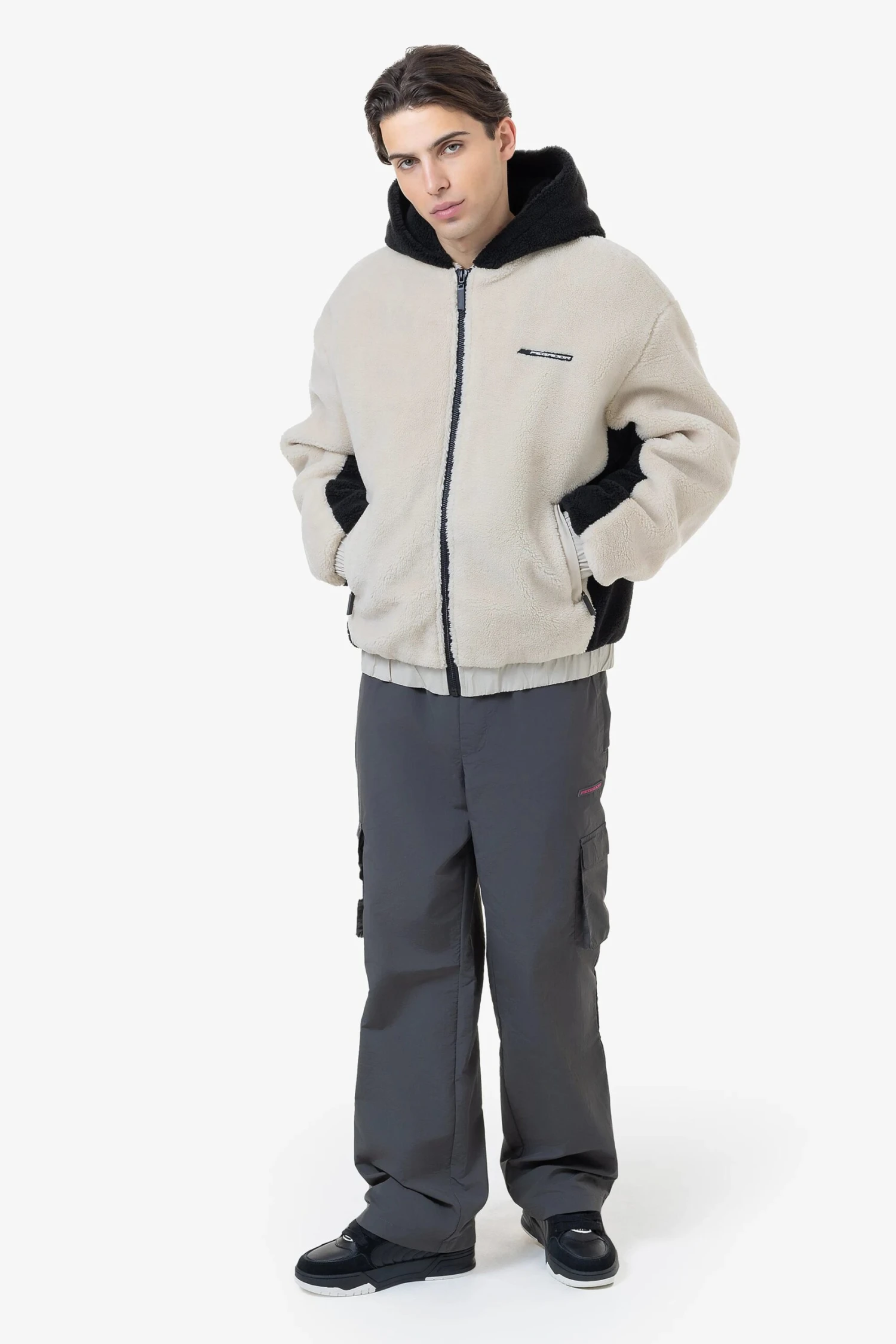 Absecon Teddy Jacket Light Beige Black 2 Absecon Teddy Jacket Light Beige Black - Image 2