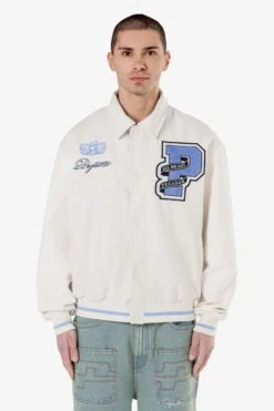 Wayten Varsity Jacket Warm White