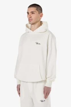 Signar Terry Raglan Hoodie Washed Warm White Black -Pegador Sale Store PGDR 4617 551 001 WASHED WARM WHITE BLACK 3021