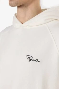 Signar Terry Raglan Hoodie Washed Warm White Black -Pegador Sale Store PGDR 4617 551 001 WASHED WARM WHITE BLACK 3033