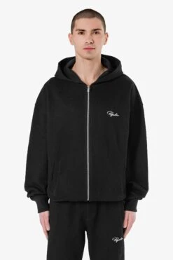 Signar Oversized Rib Jacket Washed Black White