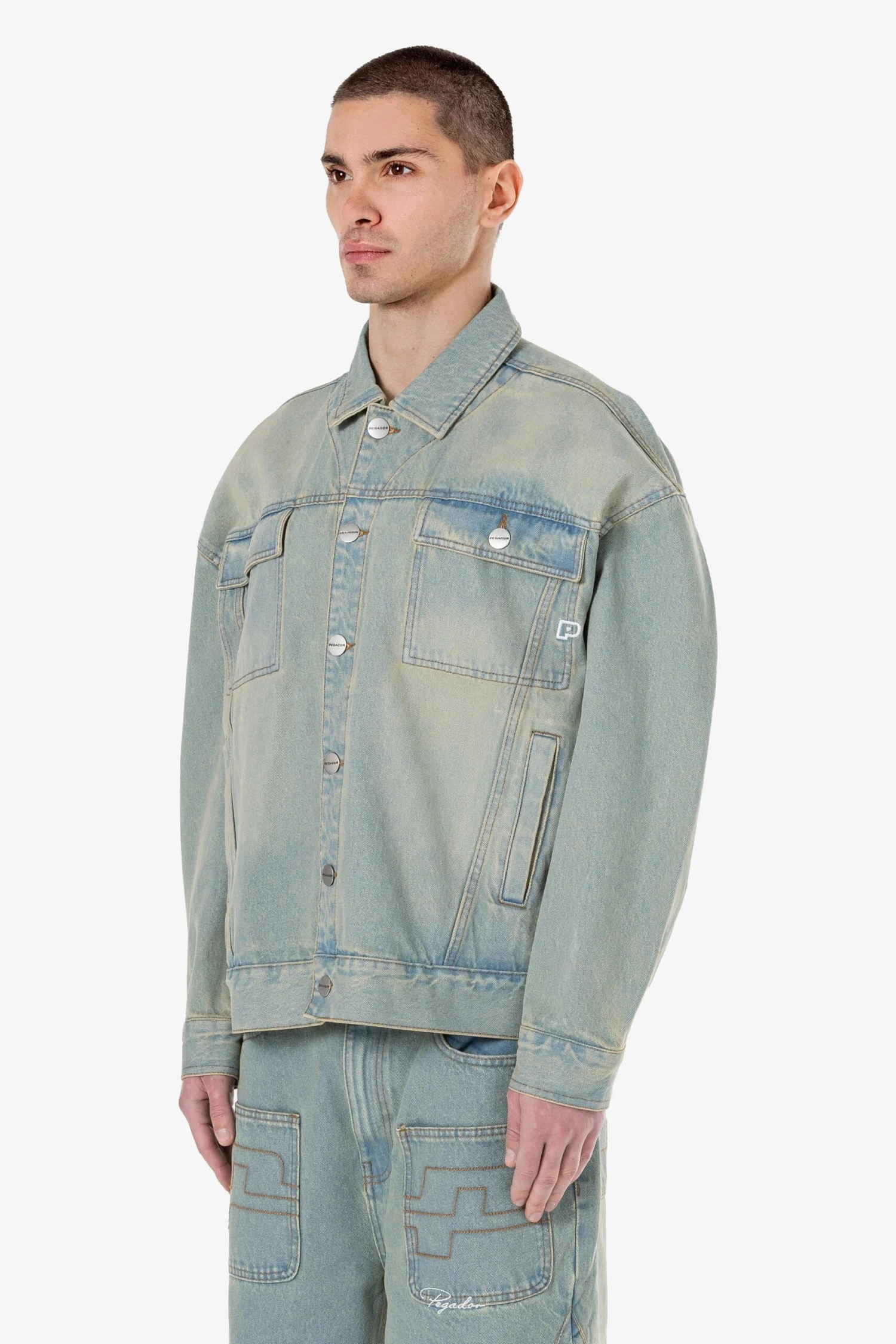 Ramsey Jeans Jacket Washed Vintage Blue - Image 3