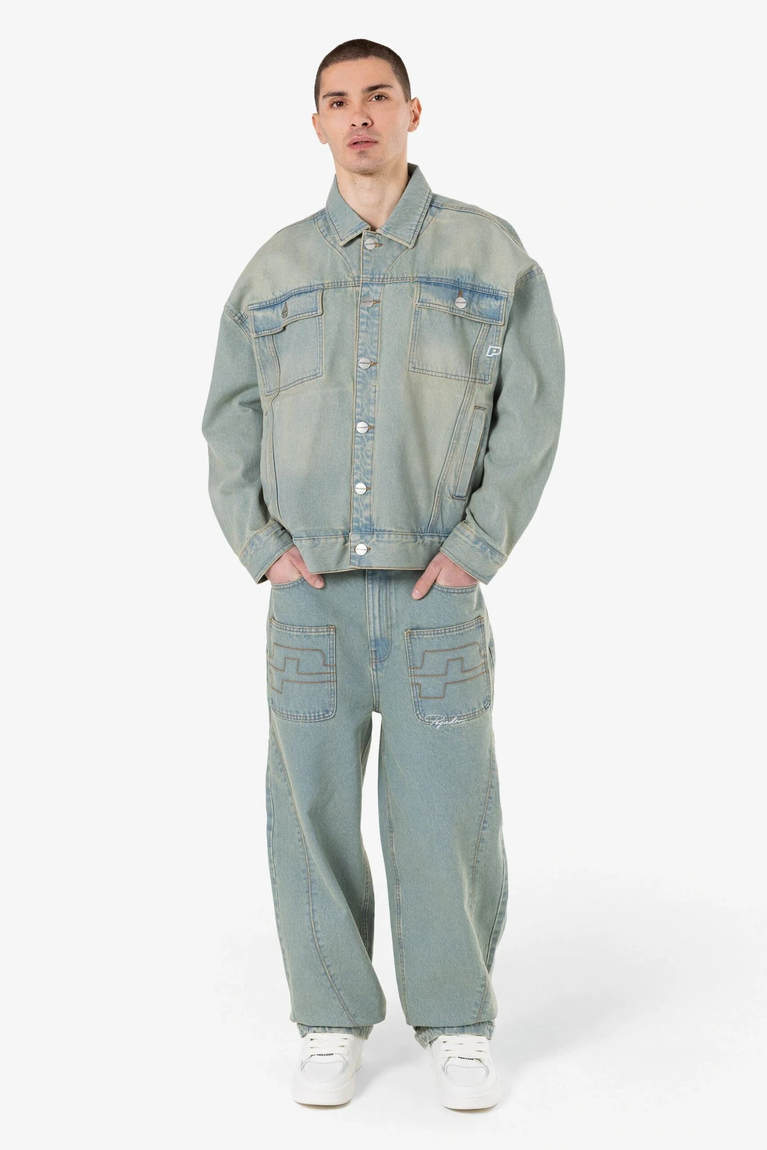 Ramsey Jeans Jacket Washed Vintage Blue - Image 2