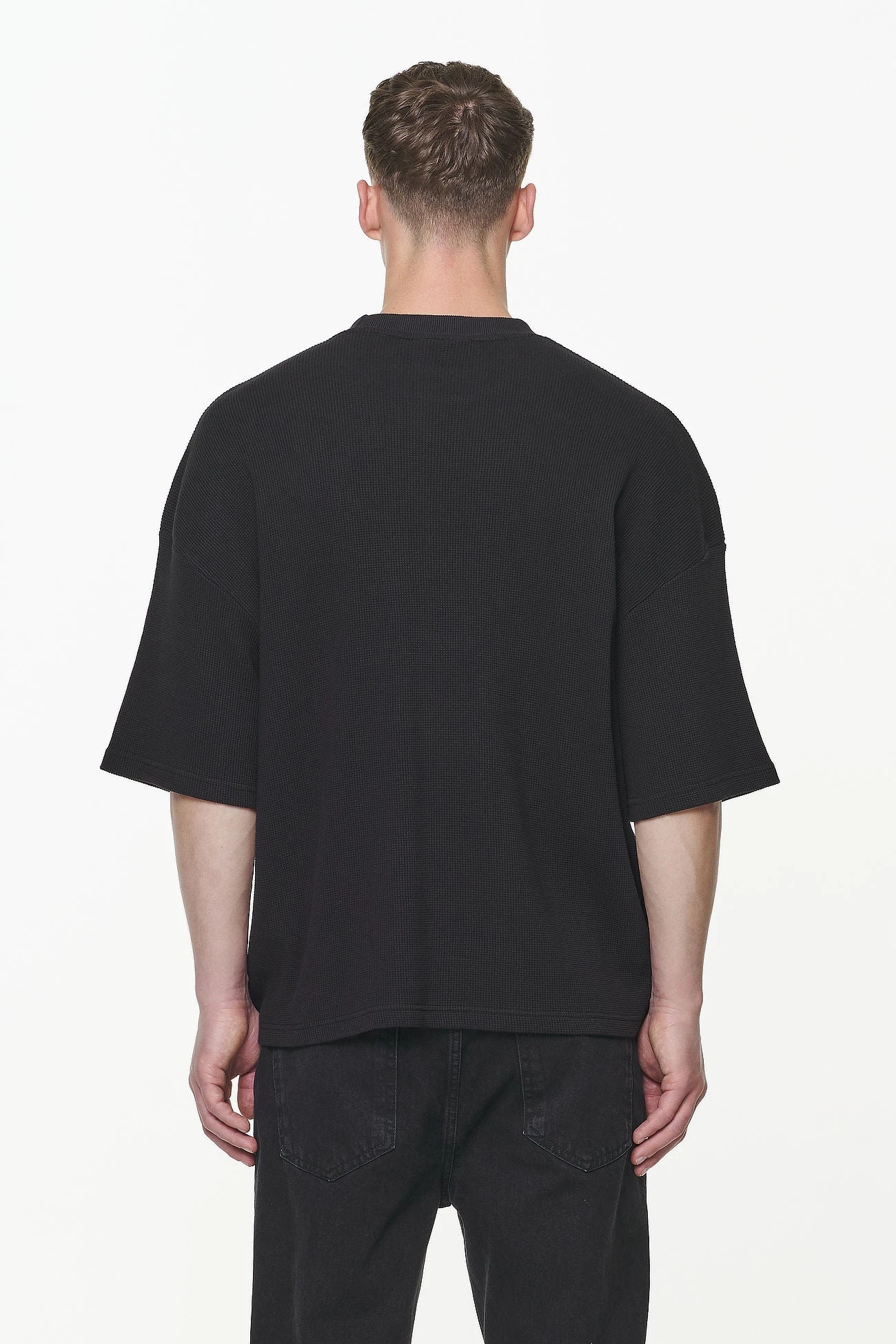 Quat Waffle Boxy Tee Vintage Washed Onyx Black 4 Quat Waffle Boxy Tee Vintage Washed Onyx Black - Image 4