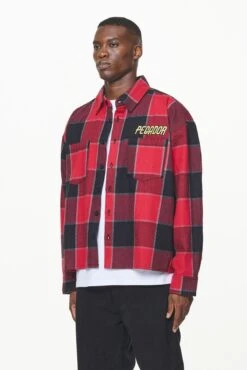 Eastfield Flannel Shirt Washed Royal Red Onyx Black -Pegador Sale Store PGDR BUILD TO LAST E COMMERCE MENS 211174