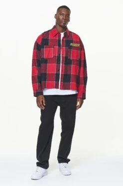 Eastfield Flannel Shirt Washed Royal Red Onyx Black -Pegador Sale Store PGDR BUILD TO LAST E COMMERCE MENS 211176