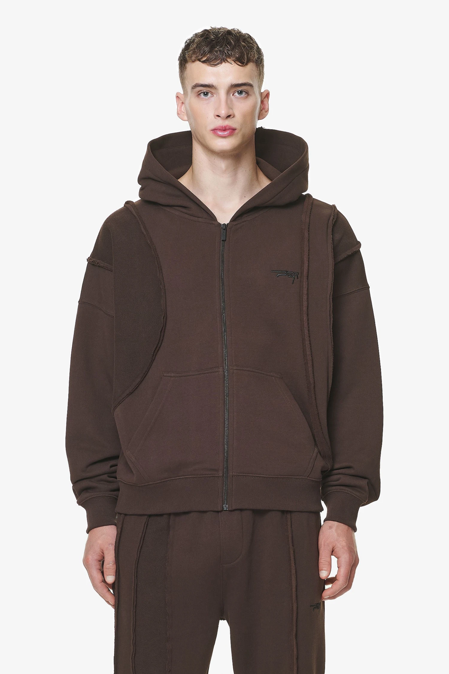 Ancy Inside Out Terry Boxy Sweat Jacket Washed Oak Brown 1 Ancy Inside Out Terry Boxy Sweat Jacket Washed Oak Brown
