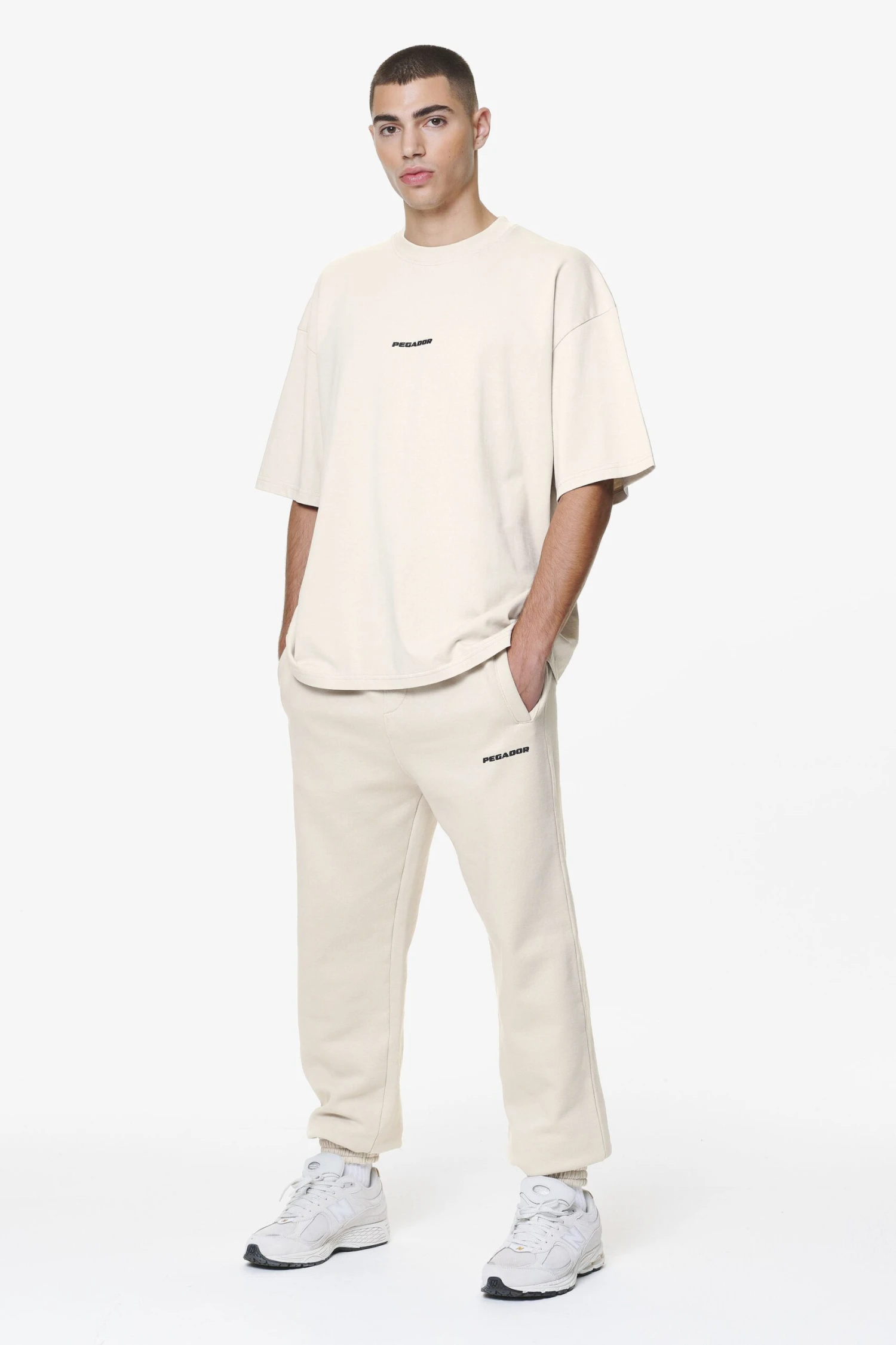 Logo Heavy Sweat Jogger Washed Dust Cream Gum 2 Logo Heavy Sweat Jogger Washed Dust Cream Gum - Image 2