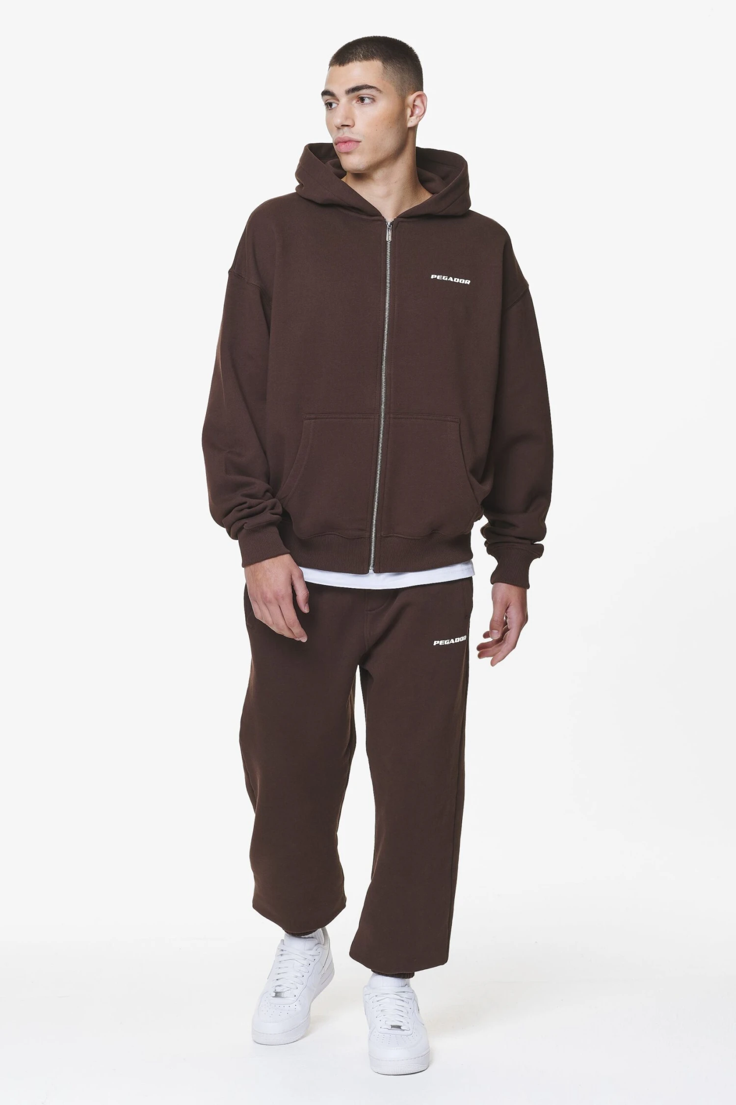 Logo Oversized Sweat Jacket Washed Oak Brown Gum 2 Logo Oversized Sweat Jacket Washed Oak Brown Gum - Image 2