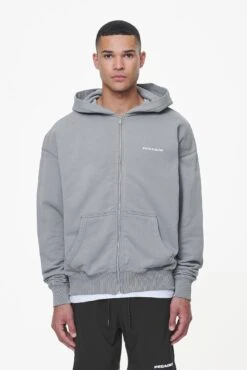 Colne Terry Logo Oversized Sweat Jacket Heavy Washed Cool Grey -Pegador Sale Store PGDR LAST MINUTE E COMMERCE44484
