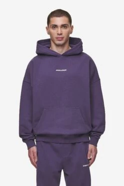 Logo Boxy Hoodie Washed Deep Purple