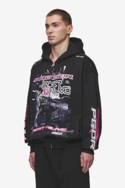 Saxon Oversized Sweat Jacket Washed Black 12 Saxon Oversized Sweat Jacket Washed Black -Pegador Sale Store PGDR MOST ALIVE ECOMMERCE MENS DAY 152945