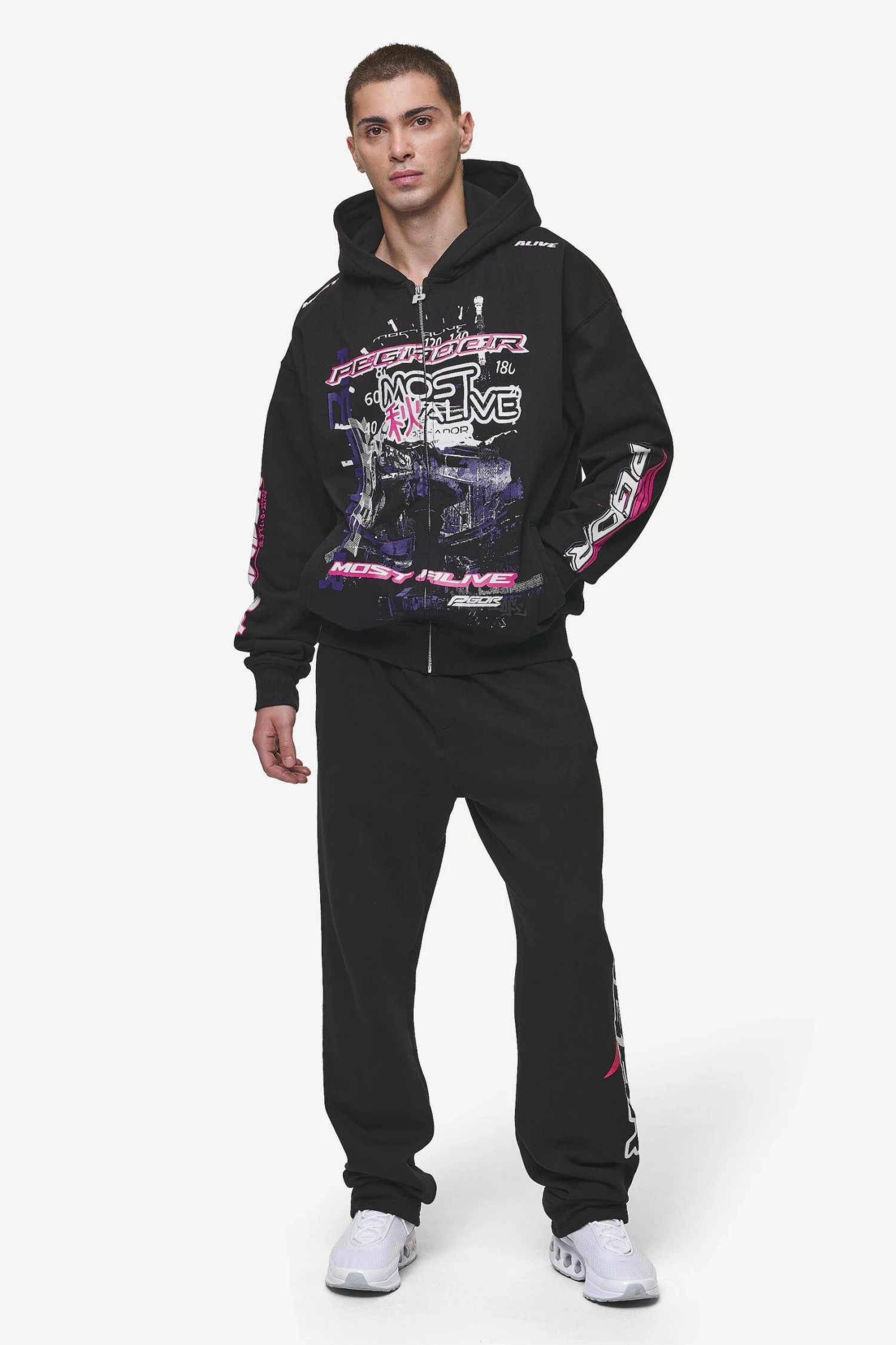 Saxon Oversized Sweat Jacket Washed Black 5 Saxon Oversized Sweat Jacket Washed Black - Image 5