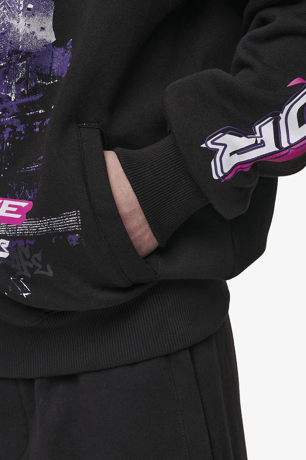 Saxon Oversized Sweat Jacket Washed Black 9 Saxon Oversized Sweat Jacket Washed Black - Image 9