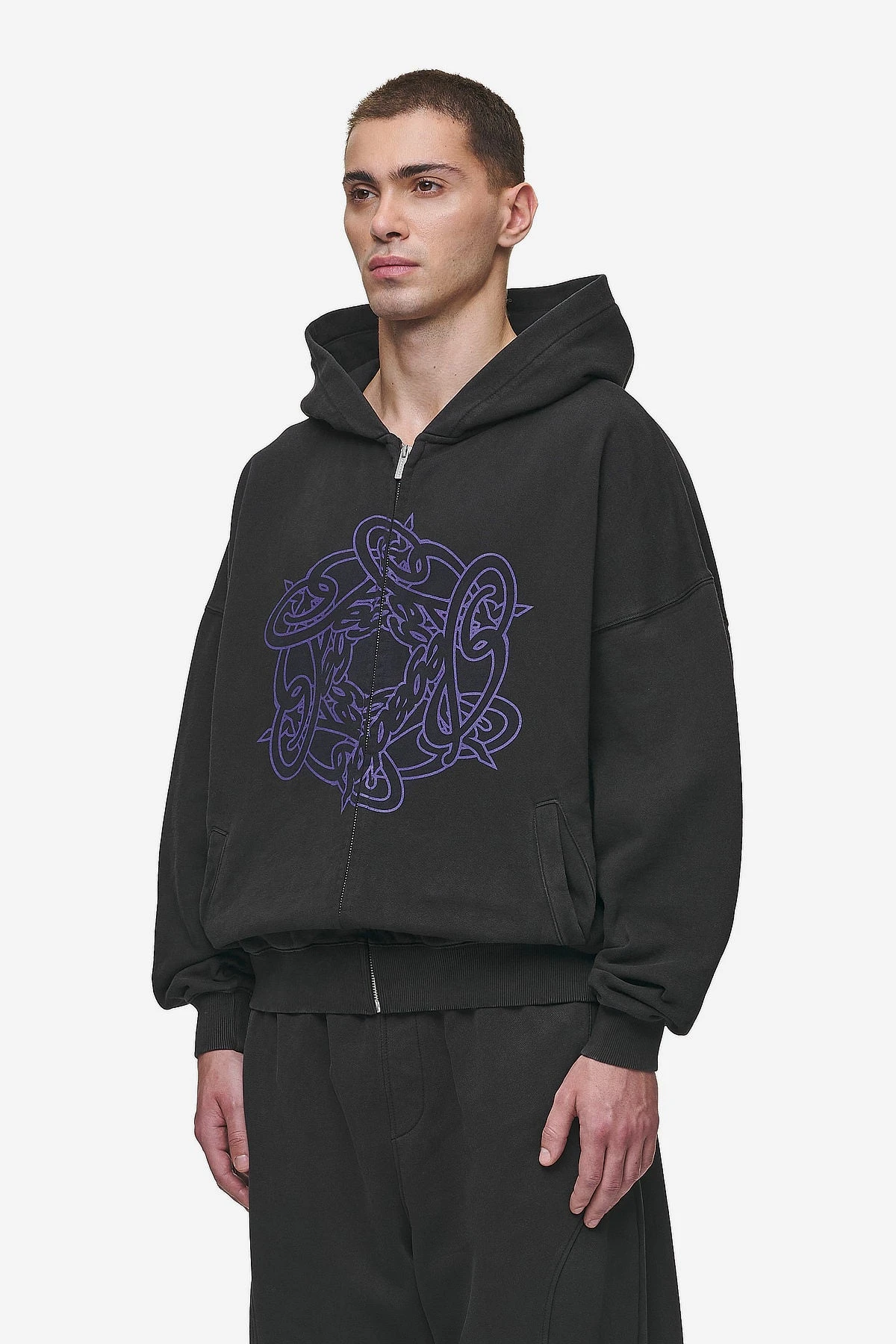 Dalk Boxy Sweat Jacket Vintage Black 3 Dalk Boxy Sweat Jacket Vintage Black - Image 3