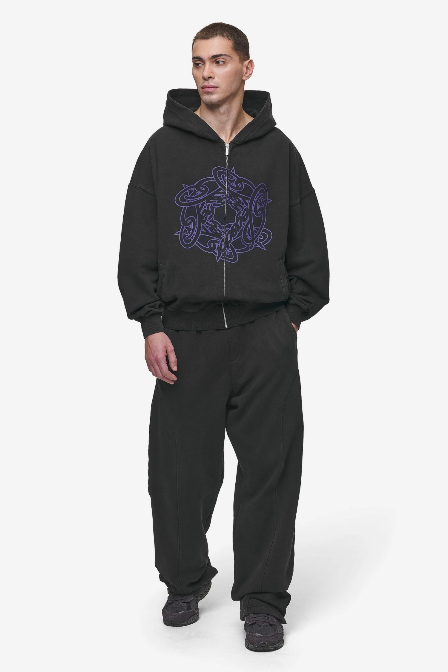 Dalk Boxy Sweat Jacket Vintage Black 2 Dalk Boxy Sweat Jacket Vintage Black - Image 2