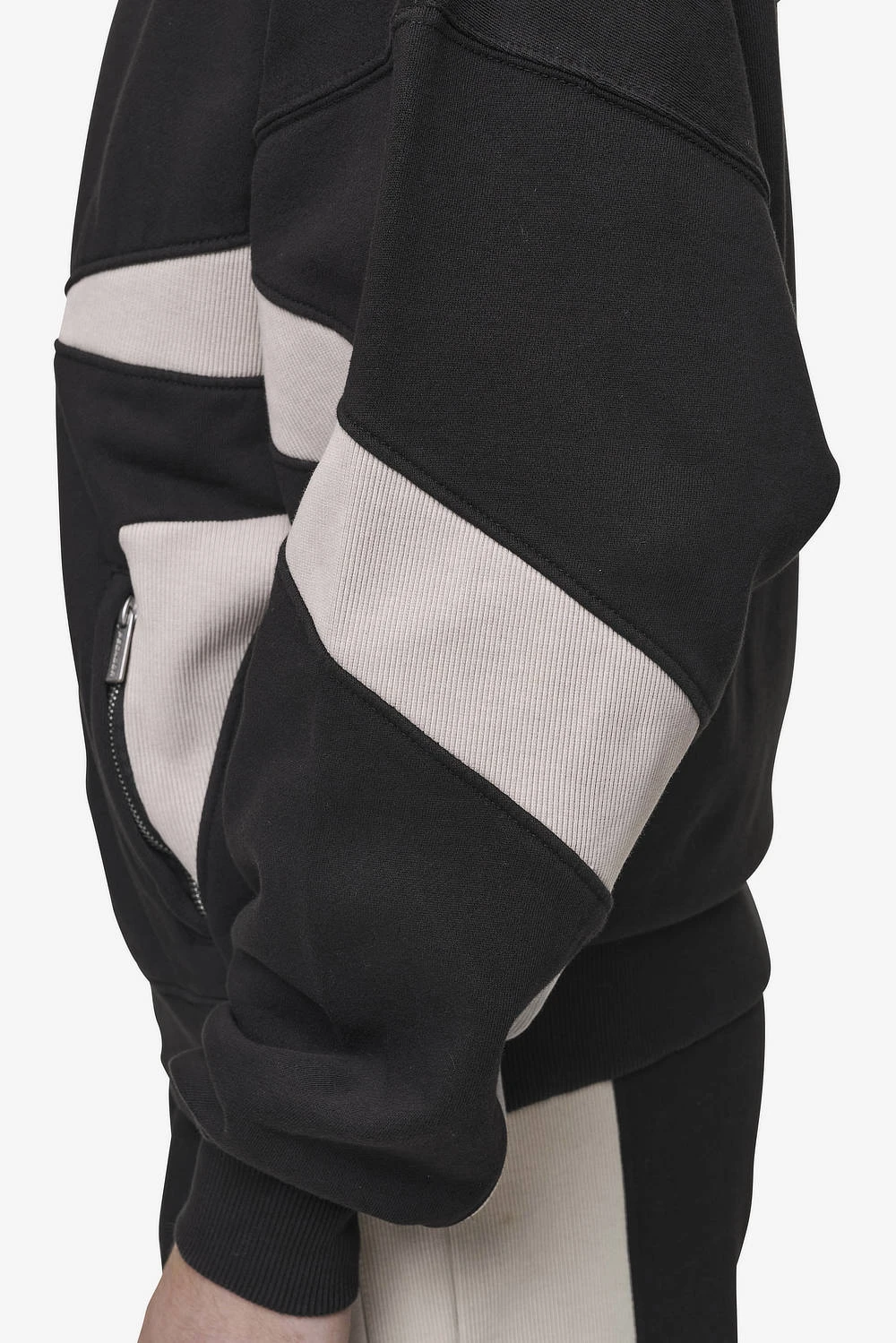 Aderno Boxy Sweat Jacket Washed Black Light Beige 7 Aderno Boxy Sweat Jacket Washed Black Light Beige - Image 7