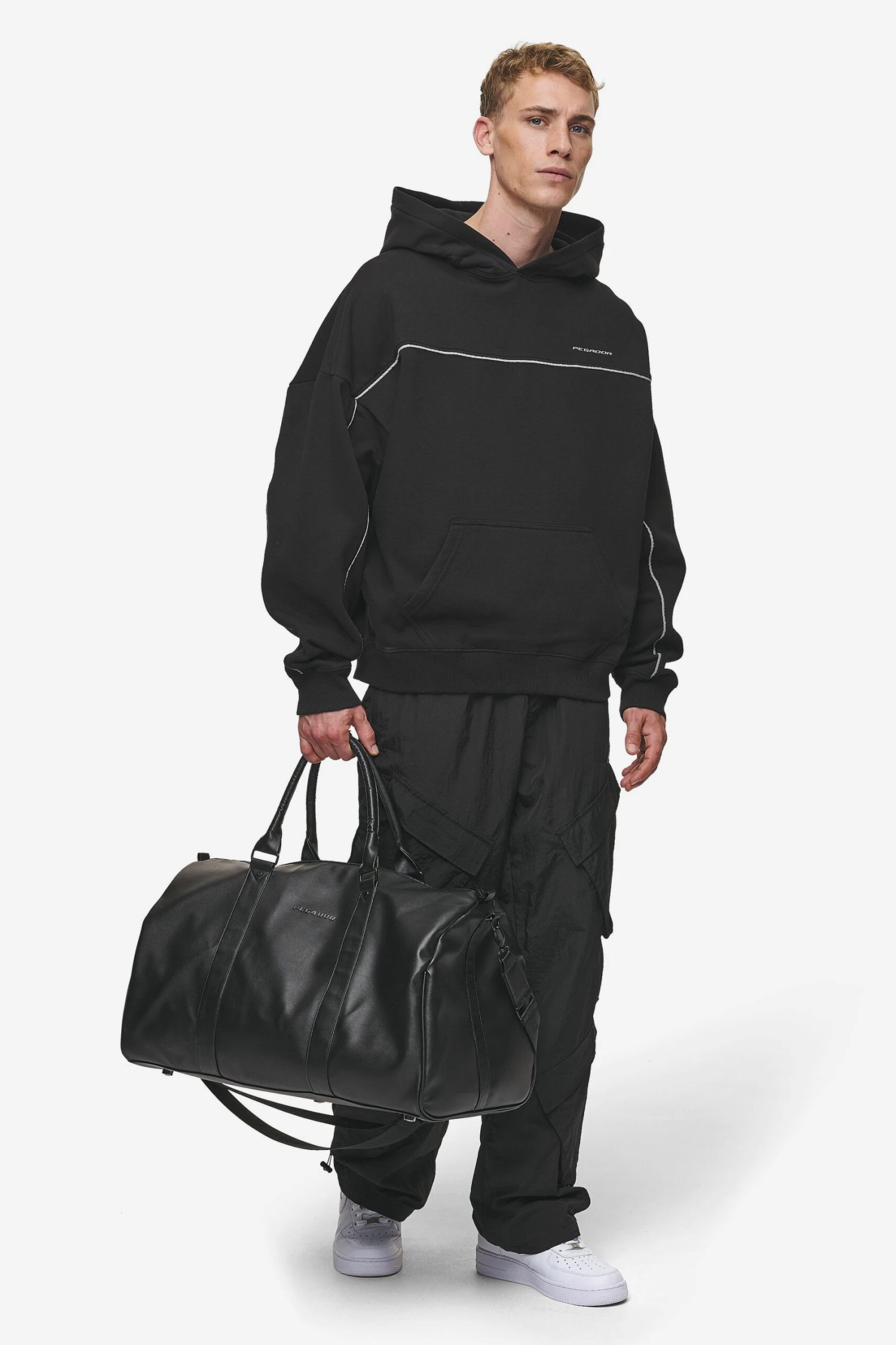 Strahan Logo Faux Leather Weekender Black 2 Strahan Logo Faux Leather Weekender Black - Image 2