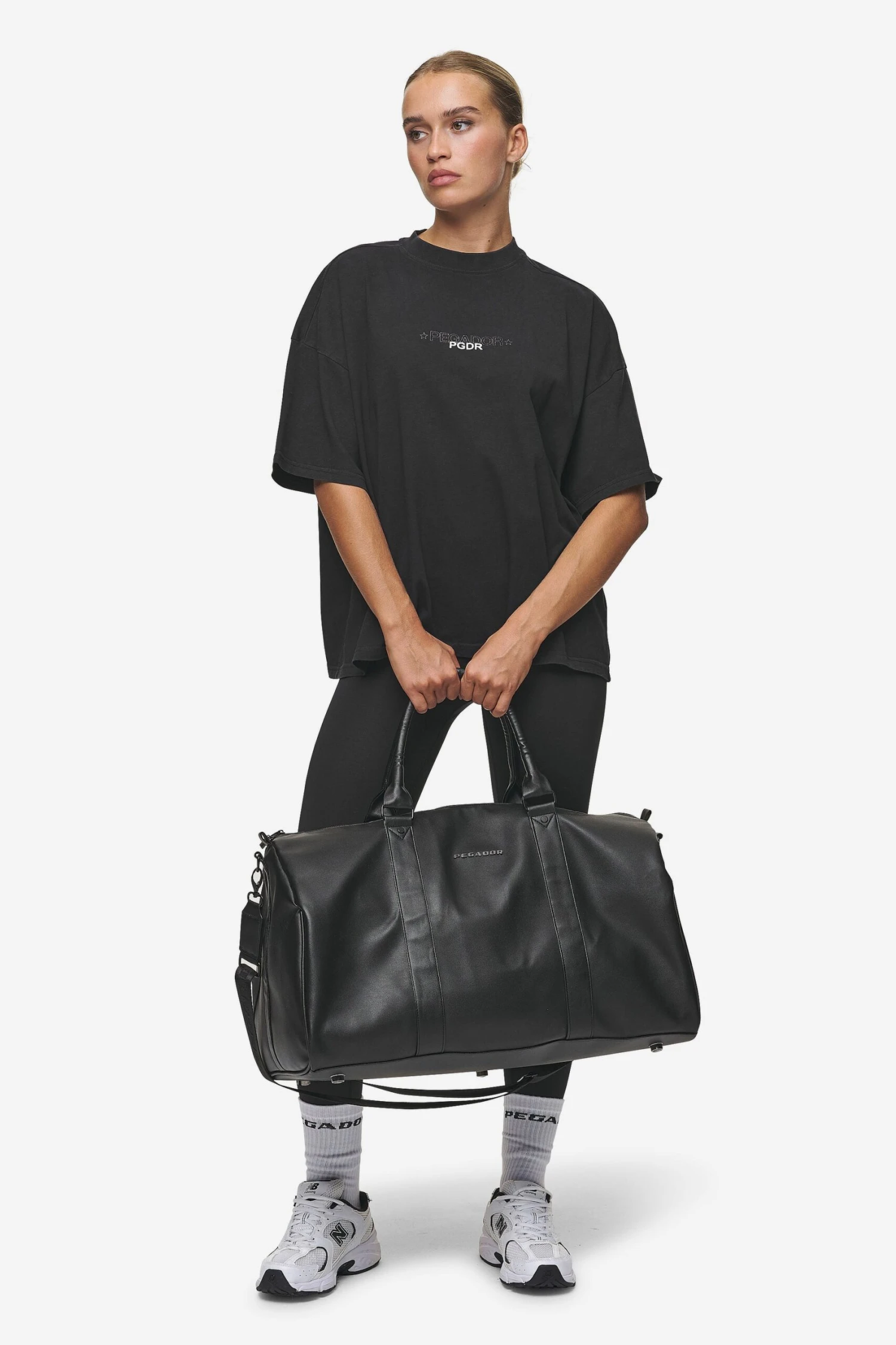 Strahan Logo Faux Leather Weekender Black 3 Strahan Logo Faux Leather Weekender Black - Image 3