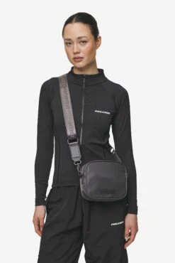 Rubber Logo Patch Nylon Shoulder Strap Bag Anthracite -Pegador Sale Store PGDR MOST ALIVE ECOMMERCE WOMENS DAY 256306