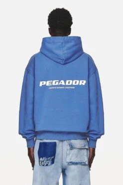 Colne Logo Oversized Hoodie Washed Retro Blue