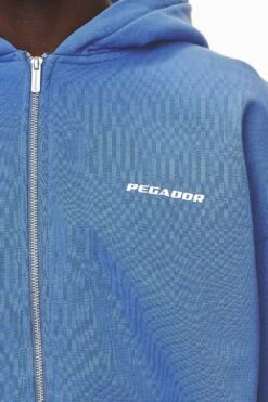 Logo Oversized Sweat Jacket Washed Retro Blue White Gum -Pegador Sale Store PGDR NEVER TOO LATE ECOMMERCE 2 MALE BLUE35