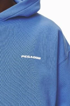 Logo Oversized Hoodie Washed Retro Blue White Gum -Pegador Sale Store PGDR NEVER TOO LATE ECOMMERCE 2 MALE BLUE42