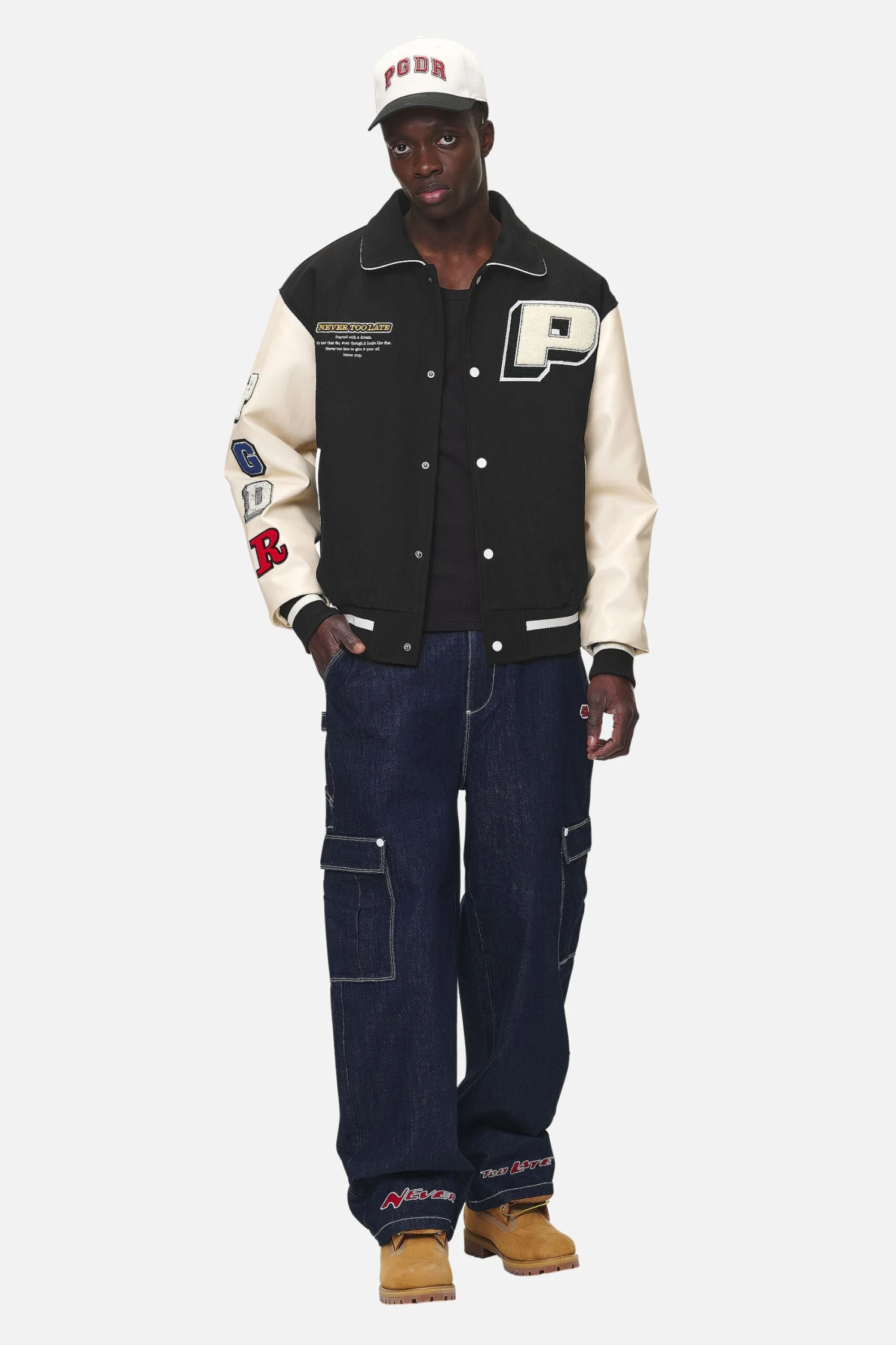 Oris Varsity Jacket Black Cream 2 Oris Varsity Jacket Black Cream - Image 2