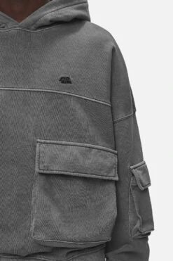Harvey Terry Cargo Boxy Hoodie Vintage Grey -Pegador Sale Store PGDR NEVER TOO LATE ECOMMERCE MALE DAY 277