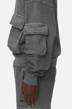 Harvey Terry Cargo Boxy Hoodie Vintage Grey -Pegador Sale Store PGDR NEVER TOO LATE ECOMMERCE MALE DAY 278